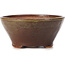 Pot à bonsaï rond vert et marron par Bonsai - 125 x 125 x 60 mm