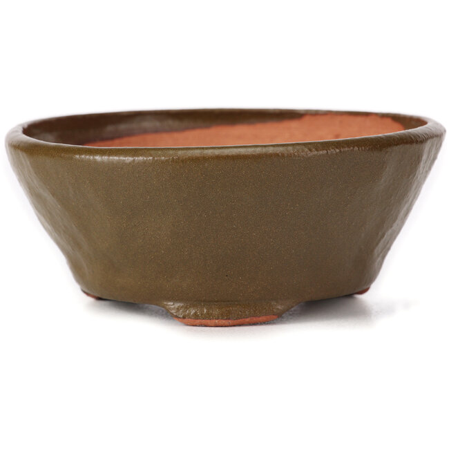 Round green bonsai pot by Bonsai - 115 x 115 x 50 mm