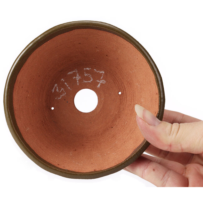 Maceta de bonsái verde redonda de Bonsai - 115 x 115 x 50 mm