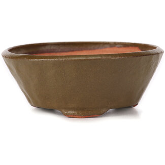 Bonsai 115 mm round green bonsai pot by Bonsai, Japan