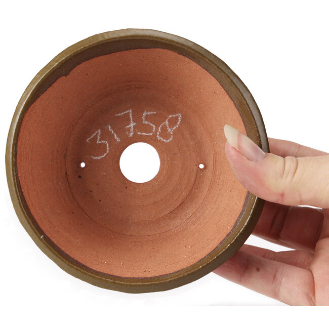 Round green bonsai pot by Bonsai - 115 x 115 x 45 mm