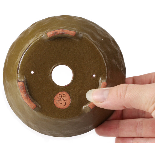 Pot à bonsaï rond vert par Bonsai - 115 x 115 x 45 mm