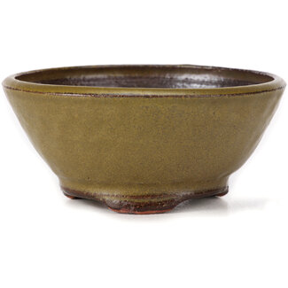 Bonsai 115 mm round green bonsai pot by Bonsai, Japan