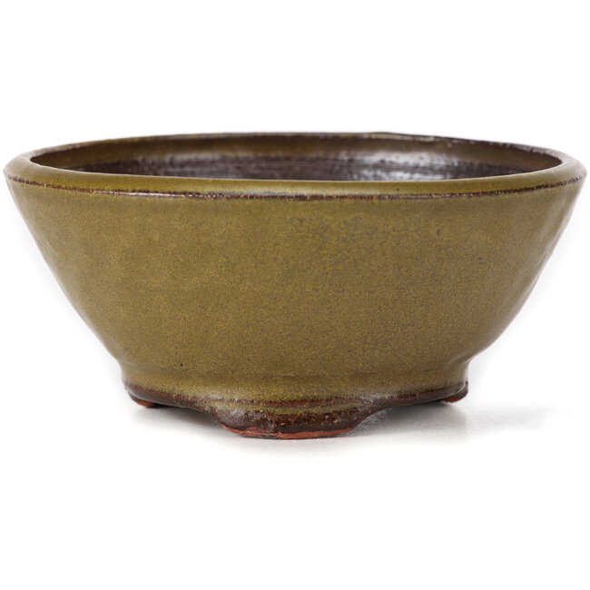 Round green bonsai pot by Bonsai - 115 x 115 x 50 mm