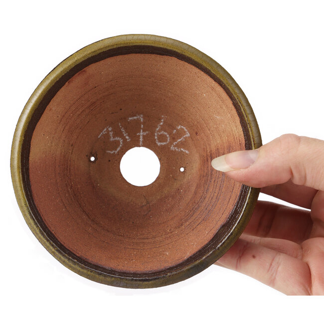 Round green bonsai pot by Bonsai - 115 x 115 x 50 mm