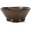 Round green and brown bonsai pot by Bonsai - 115 x 115 x 50 mm