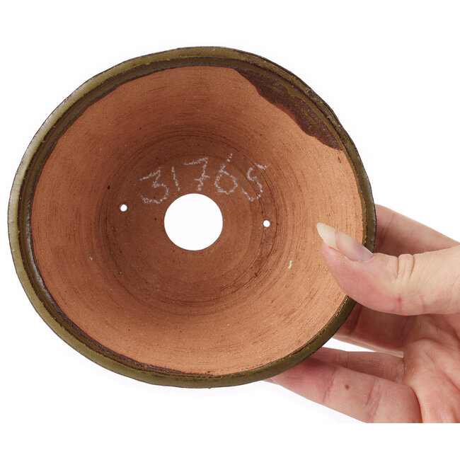 Pot à bonsaï rond vert par Bonsai - 125 x 125 x 50 mm