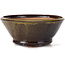 Pot à bonsaï rond vert et marron par Bonsai - 115 x 115 x 50 mm