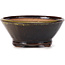 Round green and brown bonsai pot by Bonsai - 115 x 115 x 50 mm