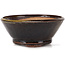 Round green and brown bonsai pot by Bonsai - 115 x 115 x 50 mm