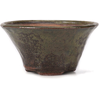 Bonsai 115 mm round green and brown bonsai pot by Bonsai, Japan