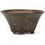 Round green and brown bonsai pot by Bonsai - 115 x 115 x 60 mm