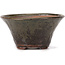 Round green and brown bonsai pot by Bonsai - 115 x 115 x 60 mm