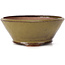 Round green and brown bonsai pot by Bonsai - 125 x 125 x 50 mm