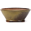 Round green and brown bonsai pot by Bonsai - 125 x 125 x 50 mm