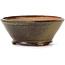 Round green and brown bonsai pot by Bonsai - 125 x 125 x 50 mm