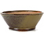 Round green and brown bonsai pot by Bonsai - 125 x 125 x 50 mm