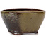 Runde grüne und braune Bonsaischale von Bonsai - 120 x 120 x 60 mm