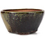 Round green and brown bonsai pot by Bonsai - 120 x 120 x 60 mm