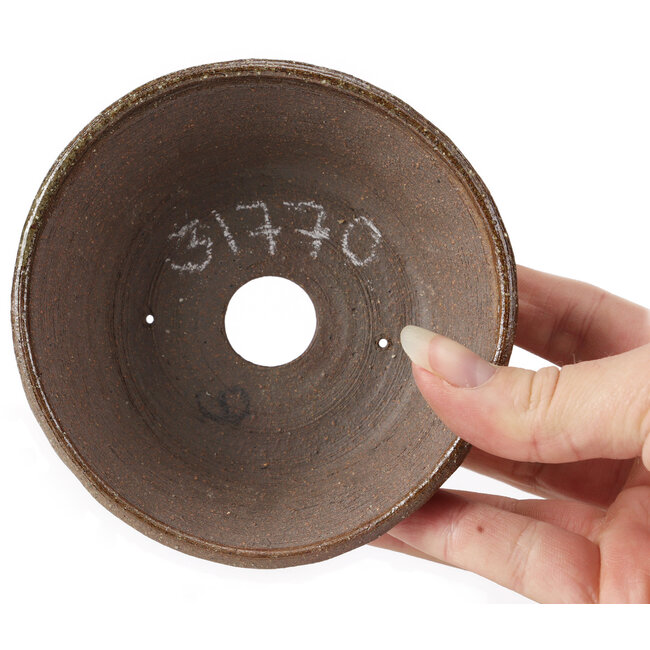 Pot à bonsaï rond marron par Bonsai - 110 x 110 x 45 mm