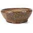 Round green and brown bonsai pot by Bonsai - 115 x 115 x 45 mm