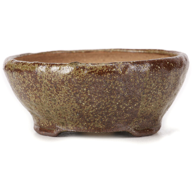 Vaso bonsai rotondo verde e marrone di Bonsai - 115 x 115 x 45 mm