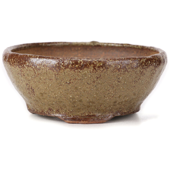 Runde grüne und braune Bonsaischale von Bonsai - 115 x 115 x 45 mm