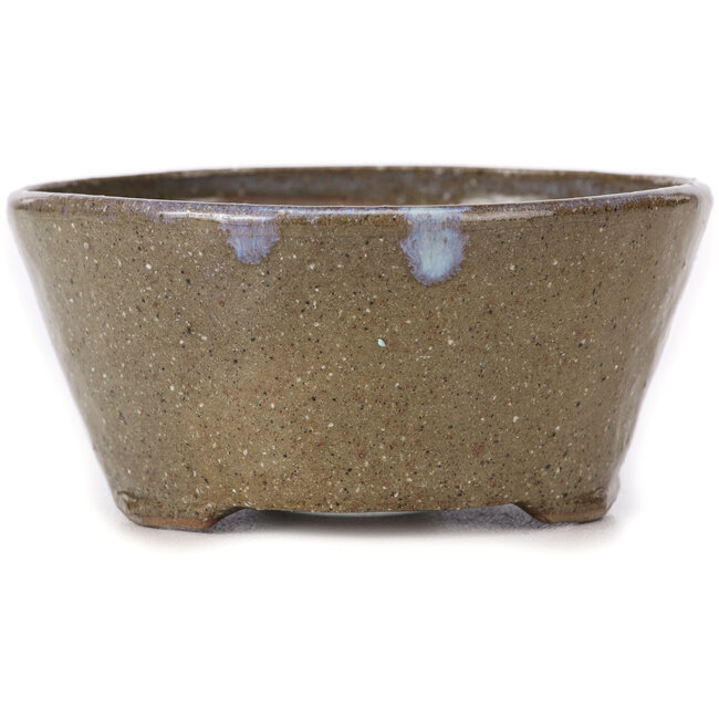 Runde braune und weiße Bonsaischale von Bonsai - 105 x 105 x 50 mm