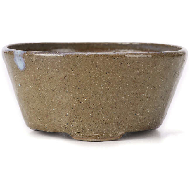 Pot à bonsaï rond marron et blanc par Bonsai - 105 x 105 x 50 mm