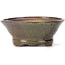 Vaso per bonsai rotondo marrone e bianco di Bonsai - 115 x 115 x 50 mm