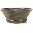 Vaso per bonsai rotondo marrone e bianco di Bonsai - 115 x 115 x 50 mm