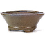 Round brown and white bonsai pot by Bonsai - 115 x 115 x 50 mm