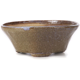 Bonsai 120 mm round brown and blue bonsai pot by Bonsai, Japan