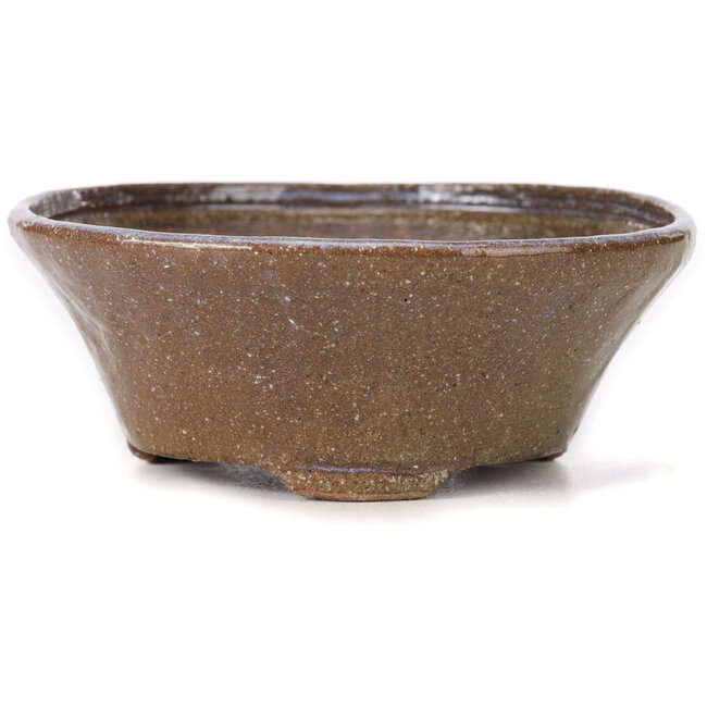 Vaso per bonsai rotondo marrone e blu di Bonsai - 120 x 120 x 50 mm