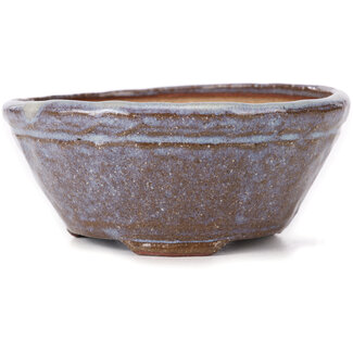 Bonsai 120 mm round brown and blue bonsai pot by Bonsai, Japan