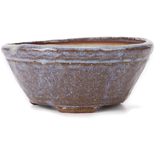 Round brown and blue bonsai pot by Bonsai - 120 x 120 x 55 mm