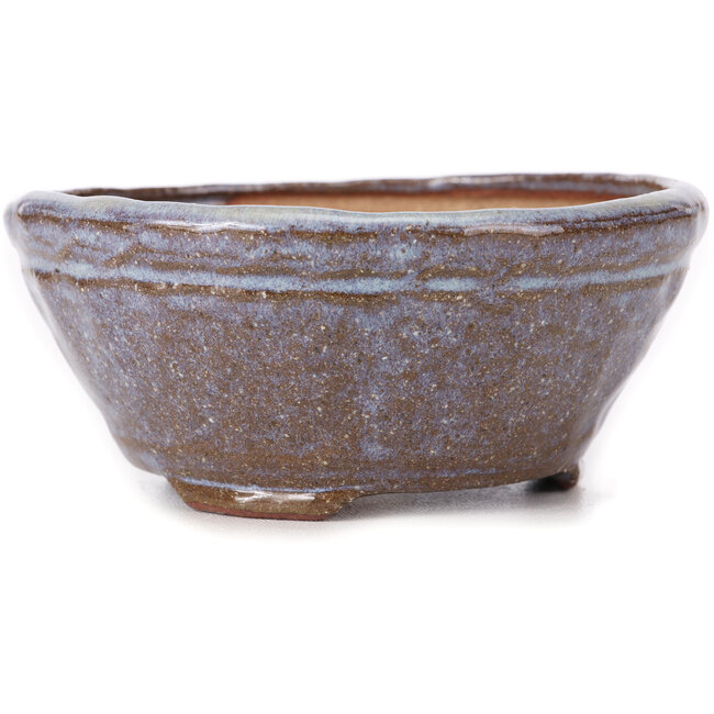 Runde braune und blaue Bonsaischale von Bonsai - 120 x 120 x 55 mm