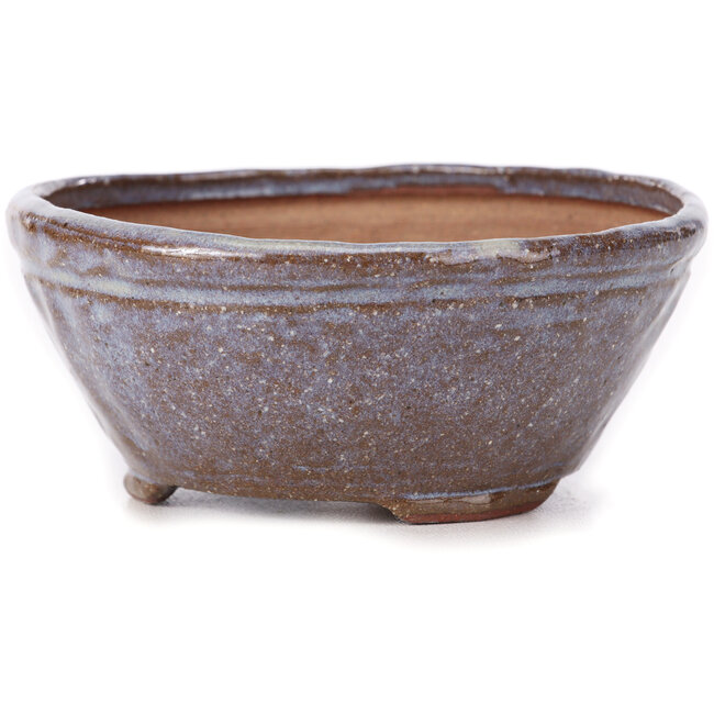 Round brown and blue bonsai pot by Bonsai - 120 x 120 x 55 mm