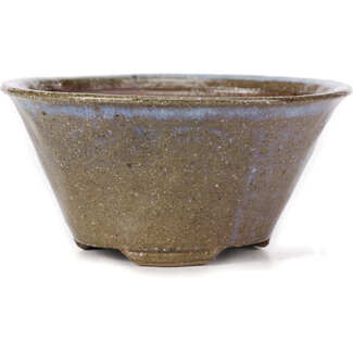 Bonsai 115 mm round brown and blue bonsai pot by Bonsai, Japan