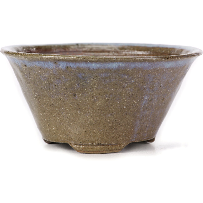 Vaso per bonsai rotondo marrone e blu di Bonsai - 115 x 115 x 55 mm