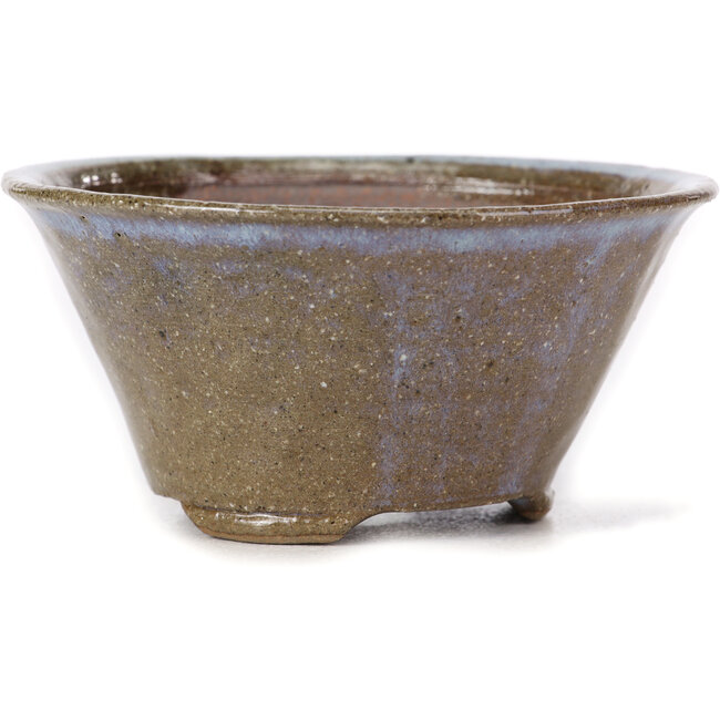 Vaso per bonsai rotondo marrone e blu di Bonsai - 115 x 115 x 55 mm