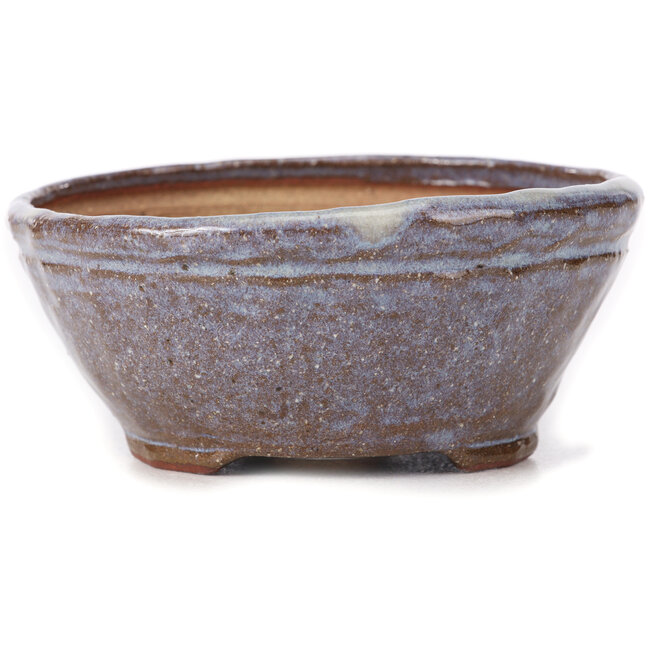 Runde braune und blaue Bonsaischale von Bonsai - 120 x 120 x 55 mm