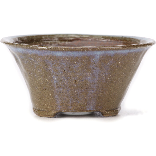 Round brown and blue bonsai pot by Bonsai - 115 x 115 x 55 mm