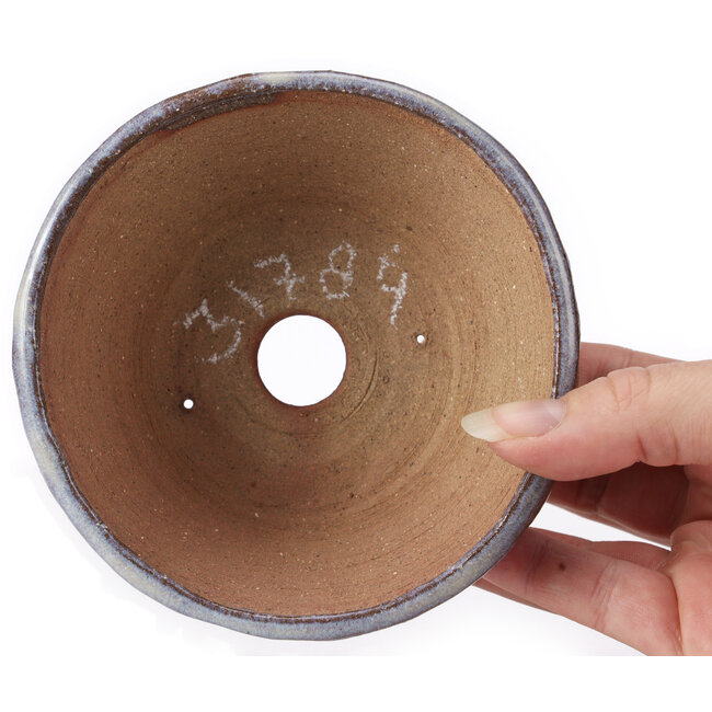 Pot à bonsaï rond marron et bleu par Bonsai - 120 x 120 x 55 mm