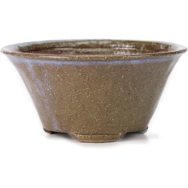 Pot à bonsaï rond marron et bleu par Bonsai - 115 x 115 x 55 mm