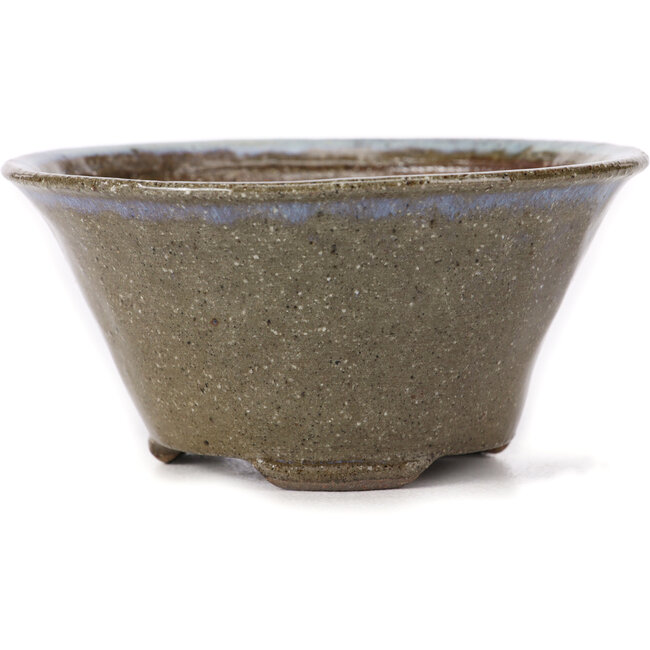 Ronde bruine en blauwe bonsaipot van Bonsai - 115 x 115 x 55 mm