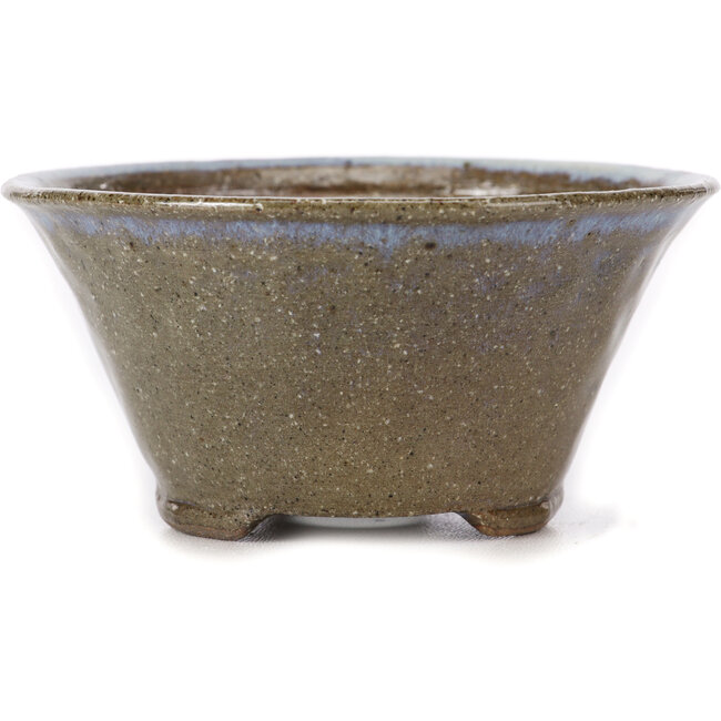 Vaso per bonsai rotondo marrone e blu di Bonsai - 115 x 115 x 55 mm