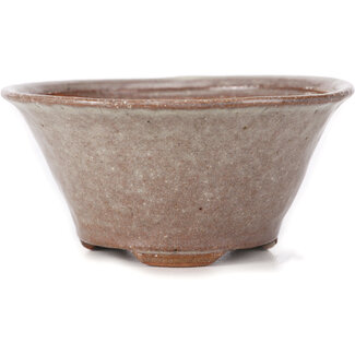 Bonsai 115 mm round brown and white bonsai pot by Bonsai, Japan