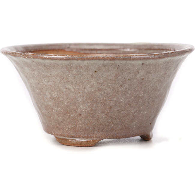 Pot à bonsaï rond marron et blanc par Bonsai - 115 x 115 x 60 mm