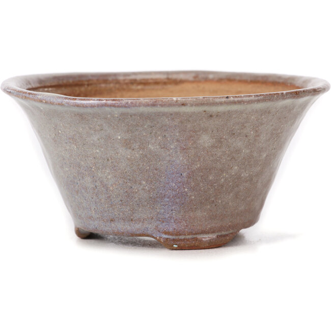 Runde braune und weiße Bonsaischale von Bonsai - 115 x 115 x 60 mm